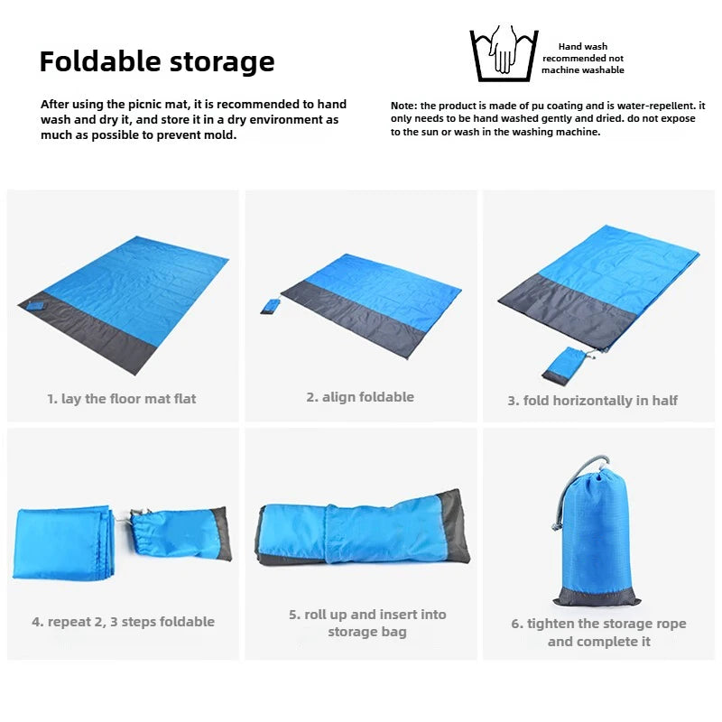 Waterproof Beach Mat Extra Large Outdoor Camping Mat Blanket Folding Sand Free Pocket Mattress Portable Lightweight Picnic Mats