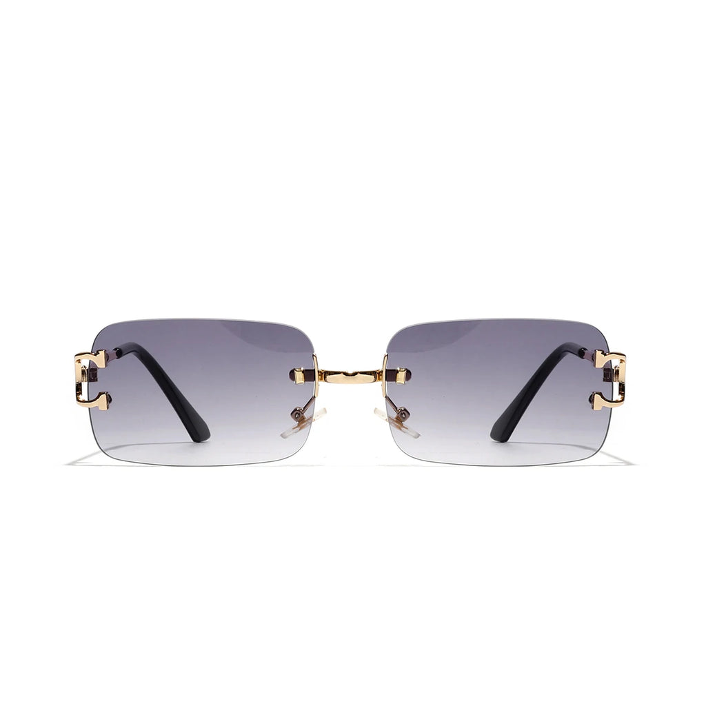 Retro Rimless Square Sunglasses