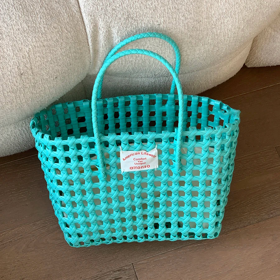 Candy Woven Beach Tote