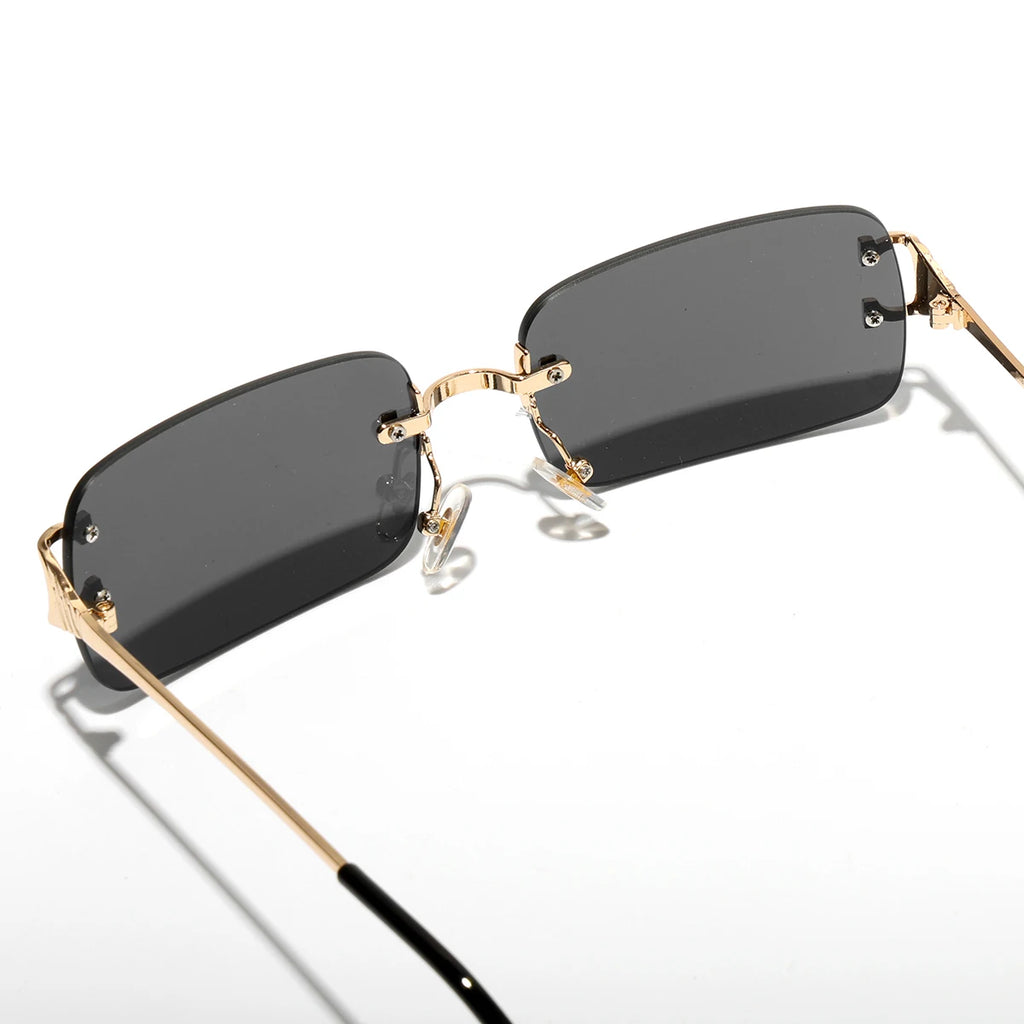 Retro Rimless Square Sunglasses
