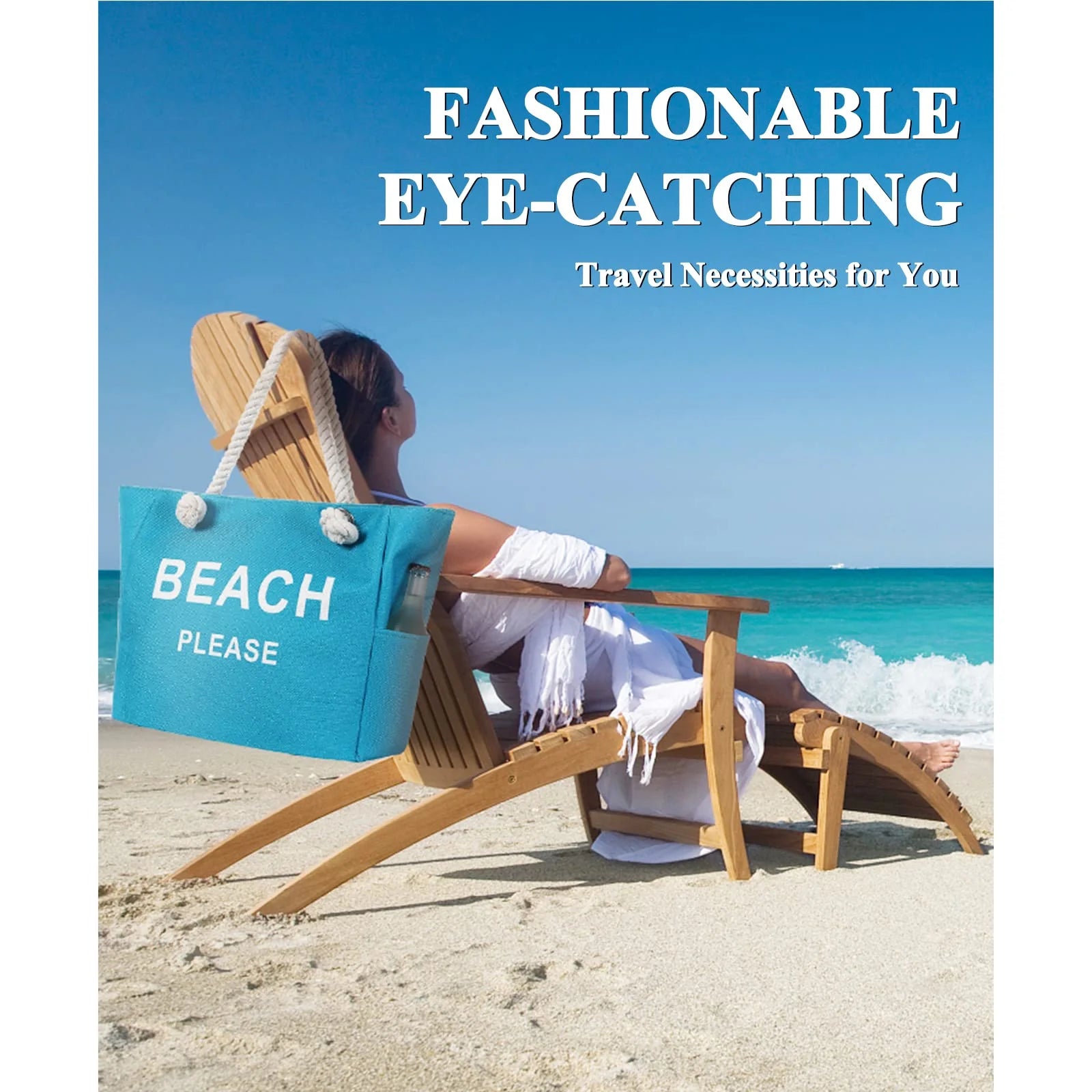 Women Large Canvas Beach Tote Bag with Inner Pockets , Waterproof Sandproof Handmade Tote Bags Zip Closure for Travel Vacation Gifts , Summer Cruise Pool Essentials Shoulder Crossbody Handbag