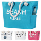 Women Large Canvas Beach Tote Bag with Inner Pockets , Waterproof Sandproof Handmade Tote Bags Zip Closure for Travel Vacation Gifts , Summer Cruise Pool Essentials Shoulder Crossbody Handbag