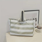 Striped Waterproof Beach Tote Bag