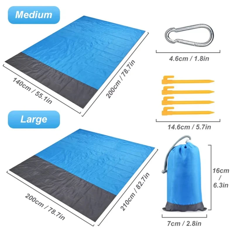 Waterproof Beach Mat Extra Large Outdoor Camping Mat Blanket Folding Sand Free Pocket Mattress Portable Lightweight Picnic Mats