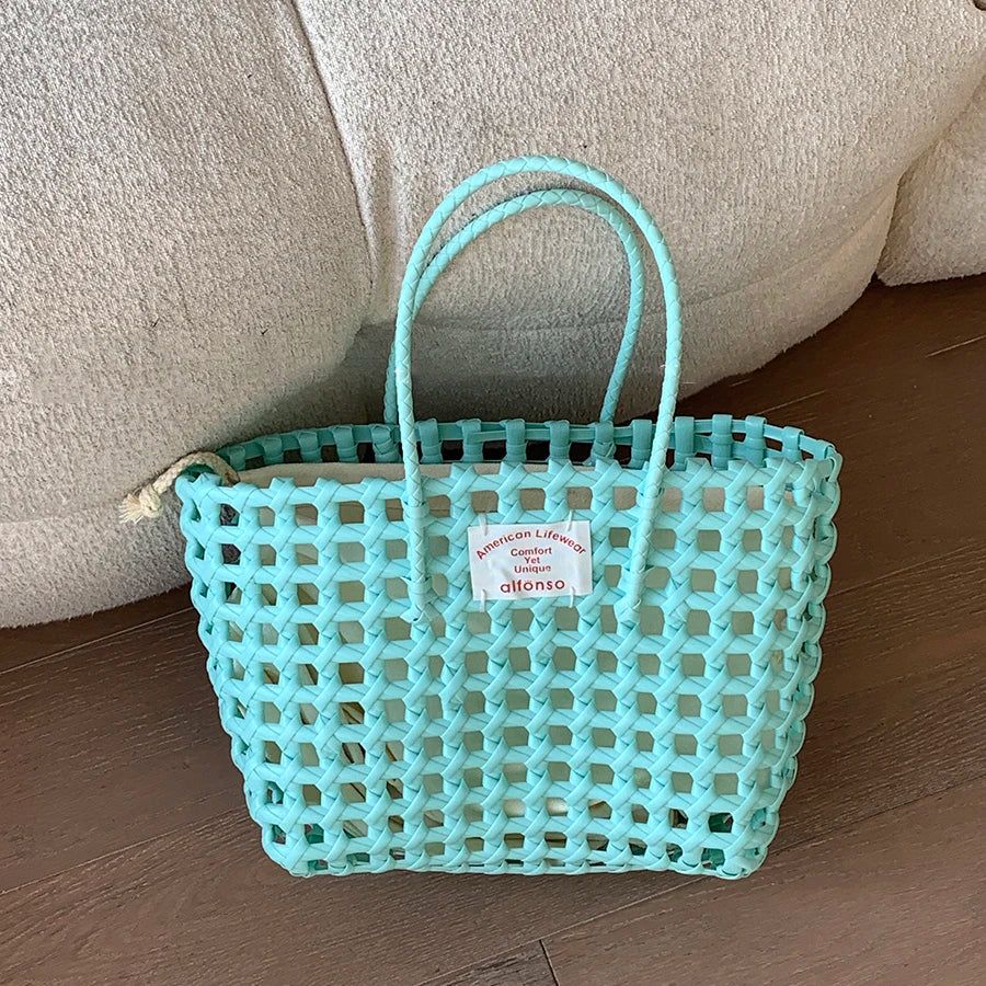 Candy Woven Beach Tote