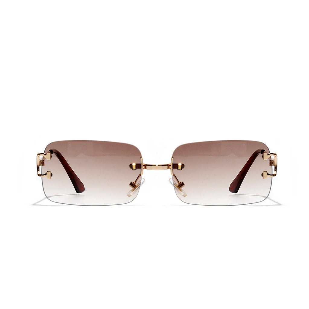 Retro Rimless Square Sunglasses