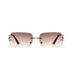 Retro Rimless Square Sunglasses