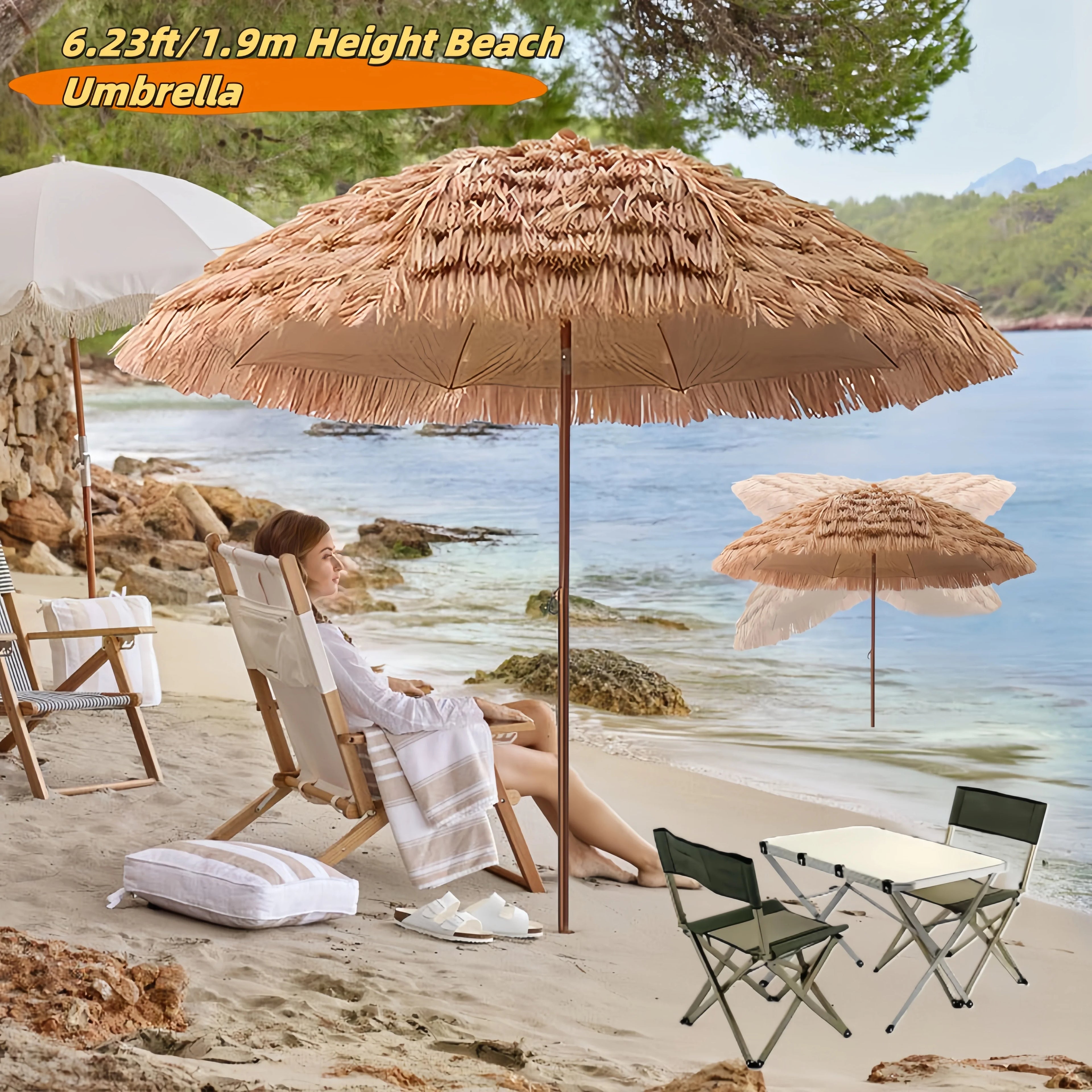 Tropical Thatched Patio Umbrella