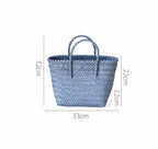 Bamboo Handle Crochet Tote Bag