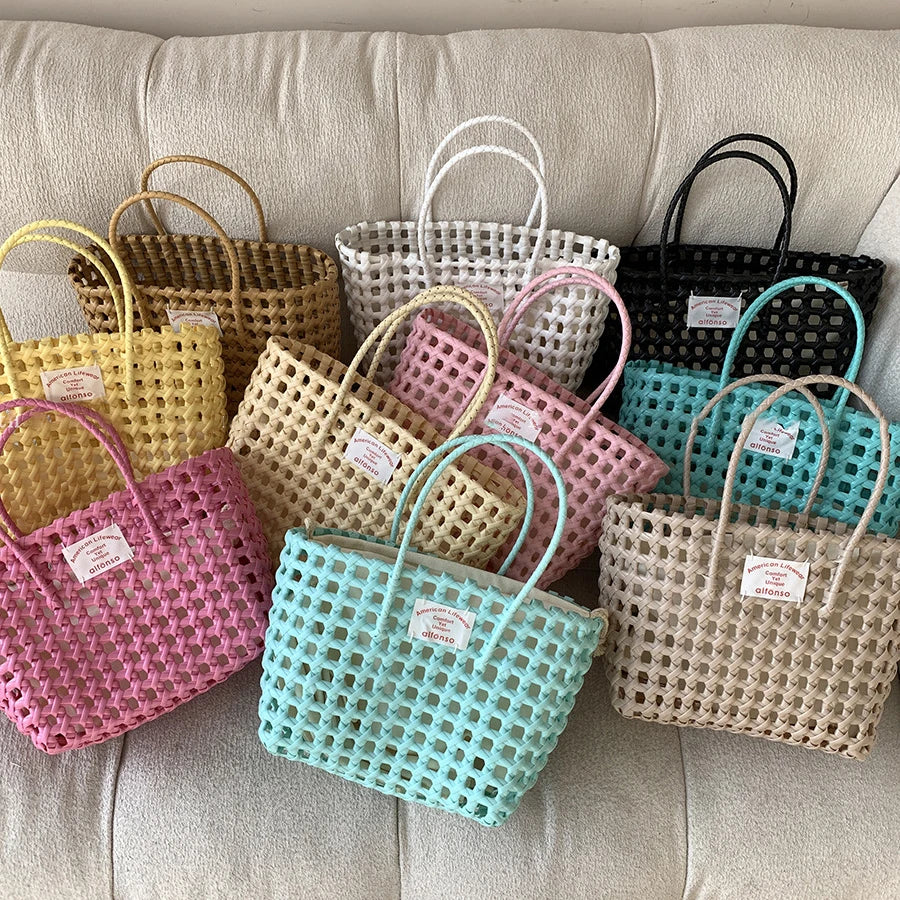 Candy Woven Beach Tote