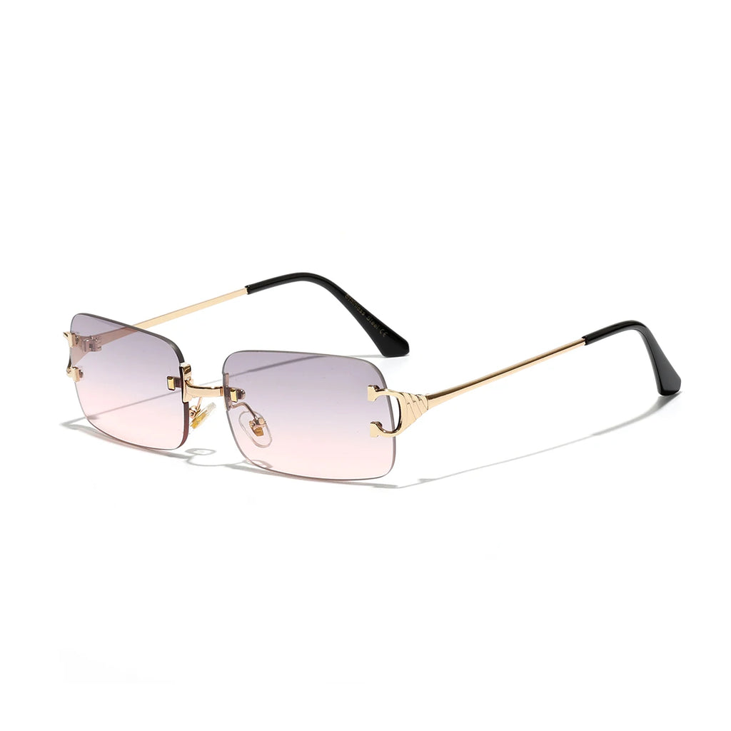 Retro Rimless Square Sunglasses