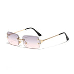 Retro Rimless Square Sunglasses