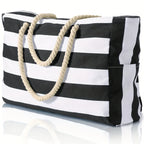 Striped Waterproof Beach Tote Bag