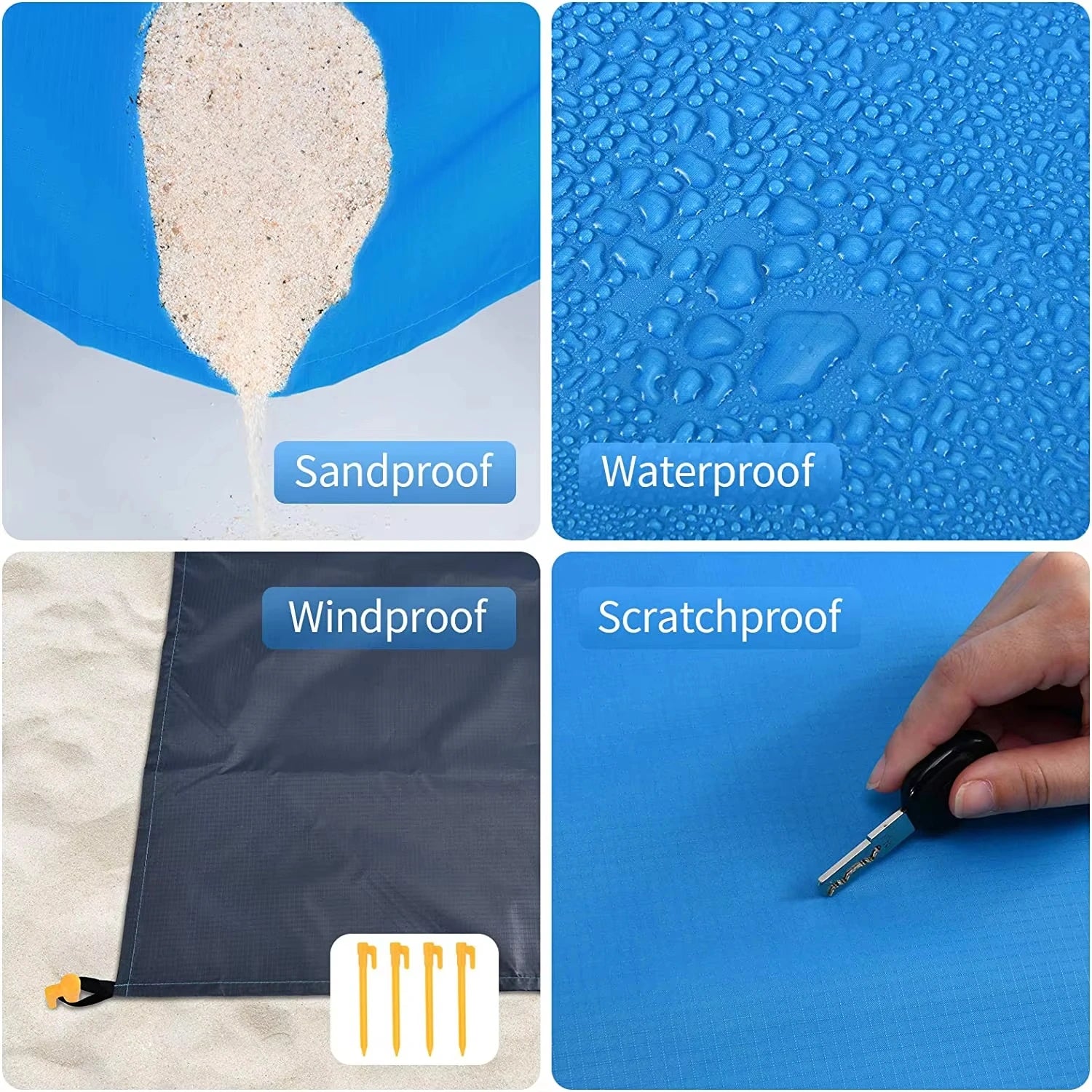 Waterproof Beach Mat Extra Large Outdoor Camping Mat Blanket Folding Sand Free Pocket Mattress Portable Lightweight Picnic Mats